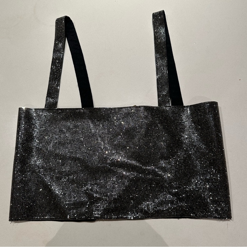 Glam Charcoal sparkle square cropped tank top - Picture 7 of 11
